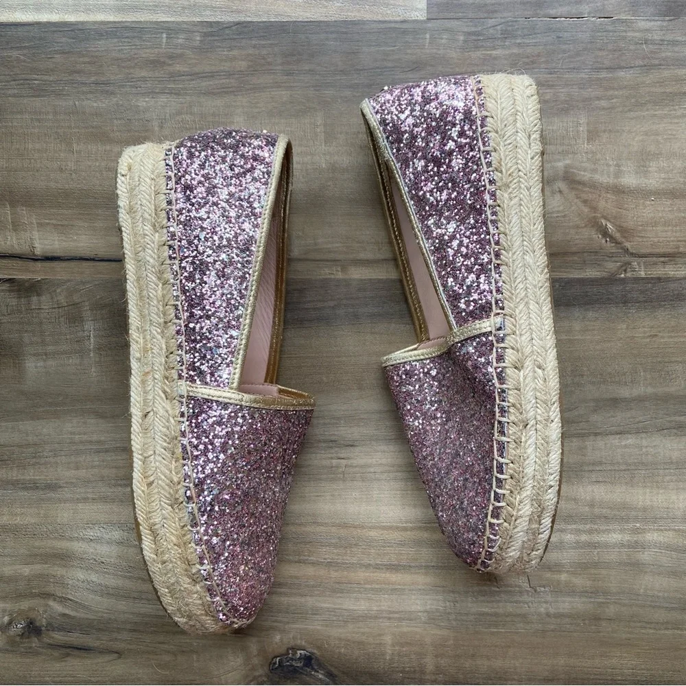 Kate Spade glitter pink espadrilles